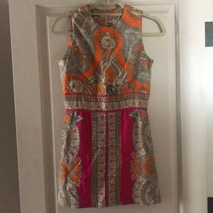 Indian Inspired Print Wool Shift Dress